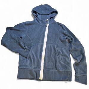Horny Toad Full Zip Hoodie Jacket Sweater S Blue Utility Layering Outdoor Cozy